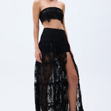 Black Guipure Gypsy Skirt