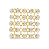 Gold Chain Earrings With Silver Crystals