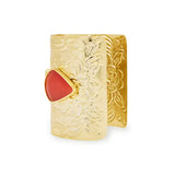 Gold Plated Bracelet With Red Diamonds