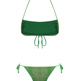 Green Metallic Jersey Bikini