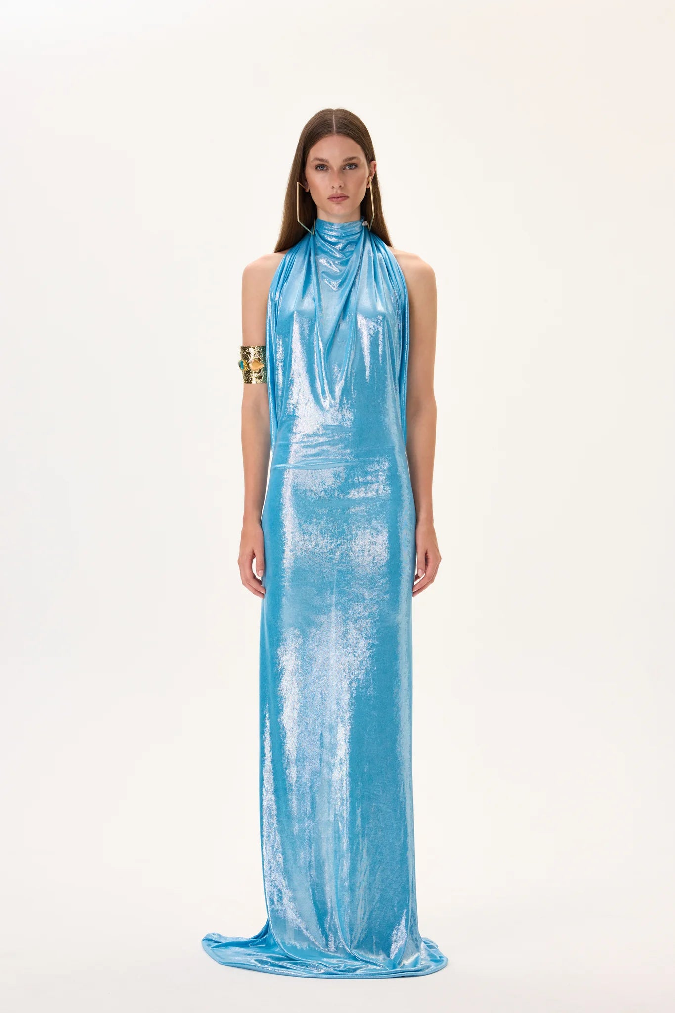 jersey halter neck dress Amur Women's Mena Jersey Halter Dress - Vivid Auburn