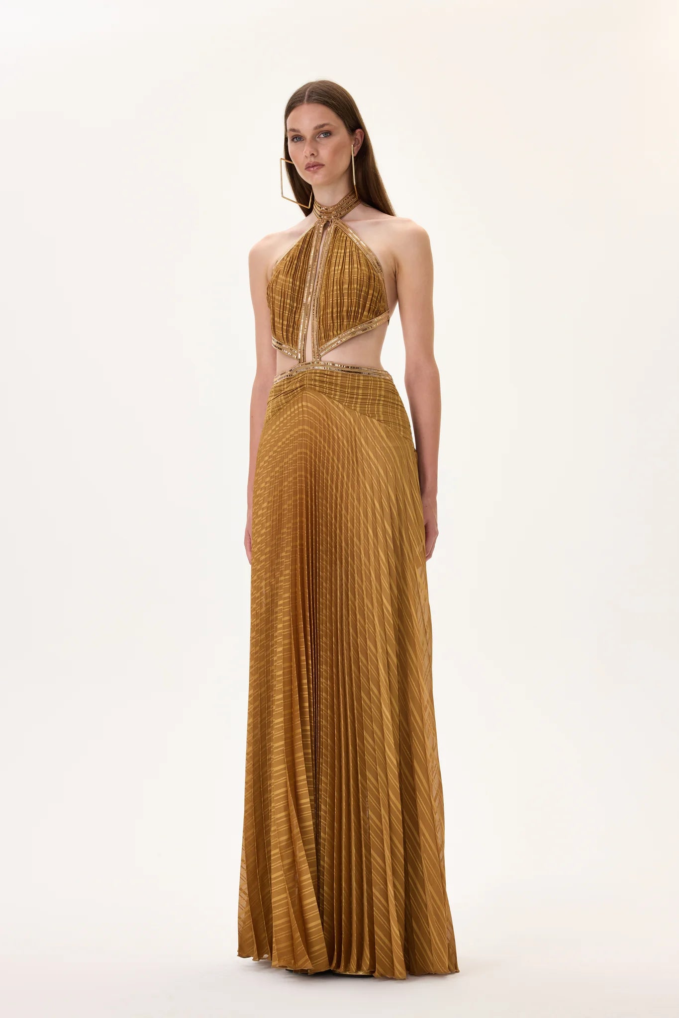 rhinestone chiffon dress Jewel Rhinestone Vintage Gala Pageant Maxi Chiffon Empire Ballgown Dress 2 XS