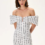 D-36BL-28032 raisa_vanessa polka-dot-pleated-organza-sculptural-mini-dress