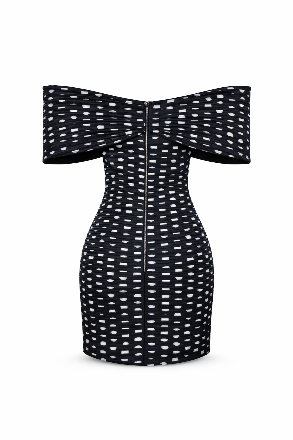 SS26-D-1042-40 raisa_vanessa polka-dot-pleated-organza-sculptural-mini-dress