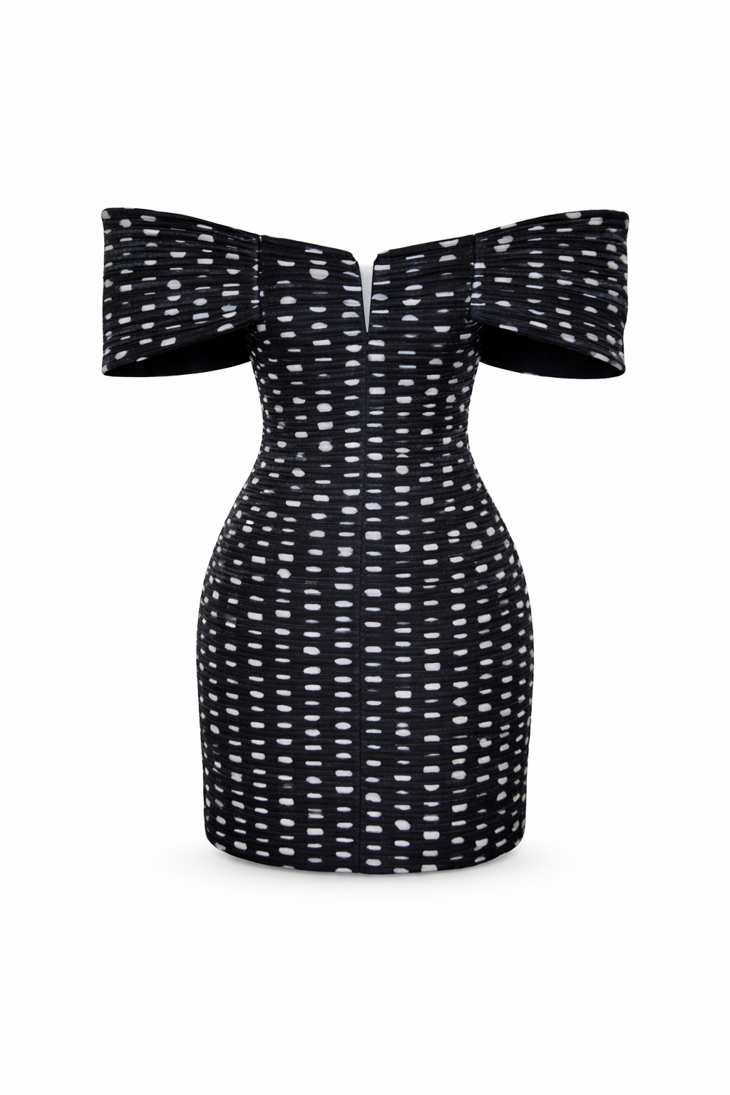 SS26-D-1042-38 raisa_vanessa polka-dot-pleated-organza-sculptural-mini-dress