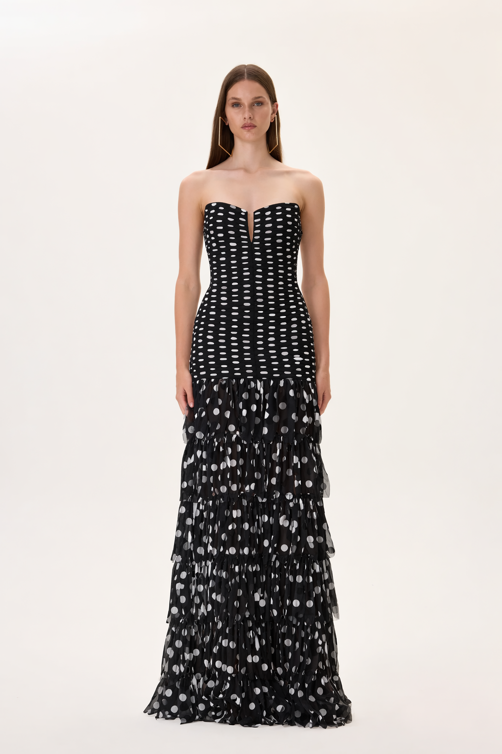 D-38WH-28152 raisa_vanessa polka-dot-pleated-organza-gown-with-laser-cut-chiffon-skirt
