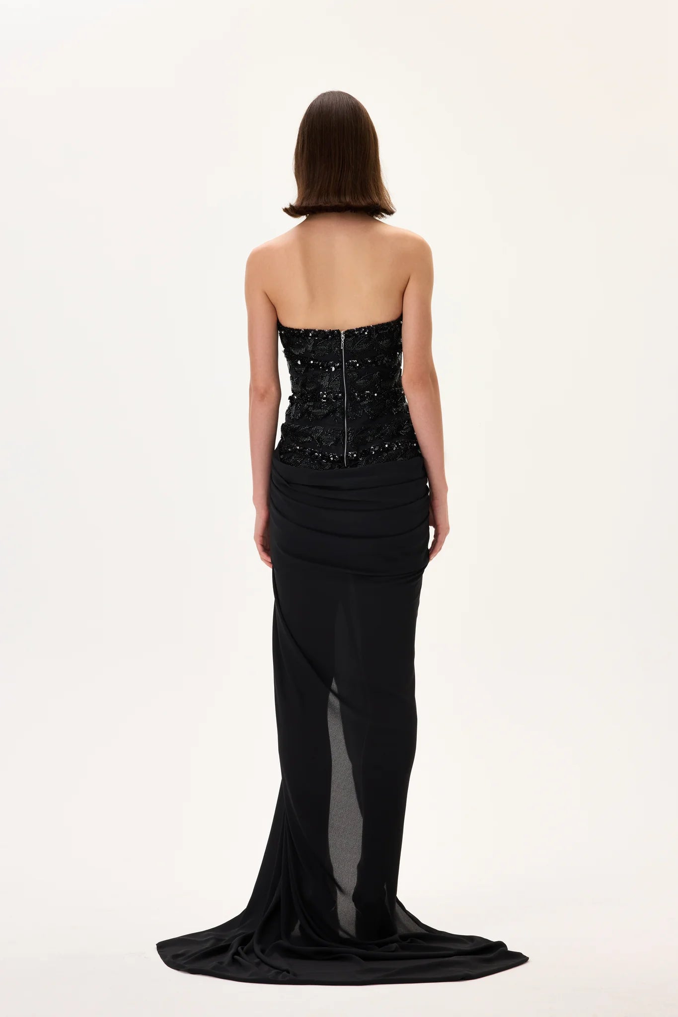 SS26-D-1049-38 raisa_vanessa black-gown-with-beaded-leaf-motive-striped-corset-top-and-fully-embroidered-flower-detail