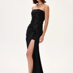 SS26-D-1049-40 raisa_vanessa black-gown-with-beaded-leaf-motive-striped-corset-top-and-fully-embroidered-flower-detail