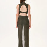 SS26-JS-1002-38 raisa_vanessa knitted-khaki-jumpsuit-with-gold-metal-accessories-and-train