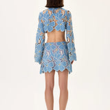 SS26-S-1002-38 raisa_vanessa denim-lace-mini-skirt-with-gold-metal-centered-flower-embroidery