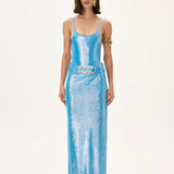 SS26-S-1006-34 raisa_vanessa metallic-jersey-skirt-with-gold-belt-and-side-slit