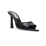 Black Patent Leather Heeled Sandals