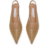 Kitten Heels With Bronze Crystal Fishnet Details