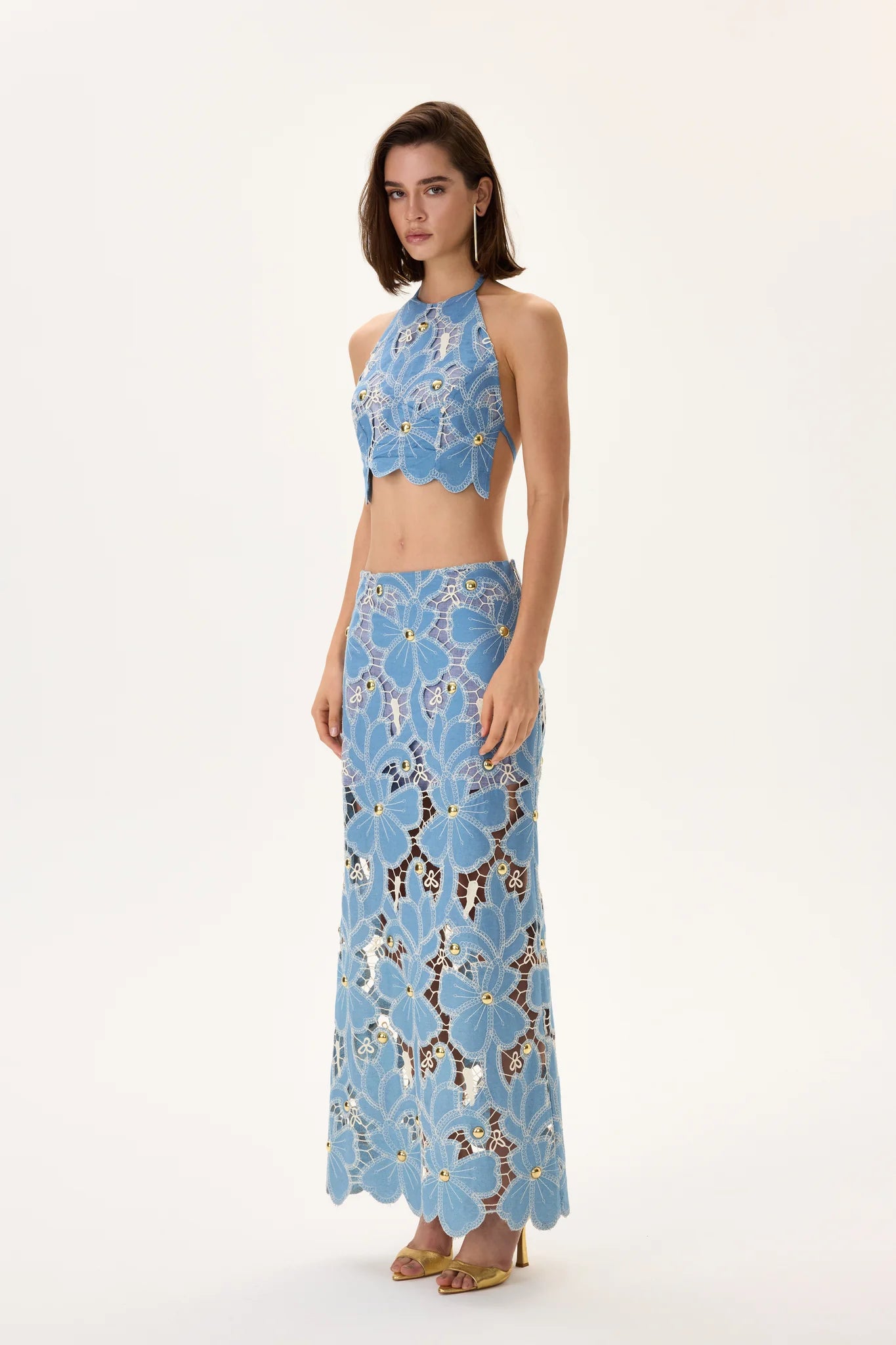 SS26-S-1001-34 raisa_vanessa denim-lace-midi-skirt-with-gold-metal-centered-flower-embroidery