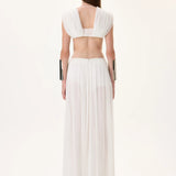 Chiffon Pants Detailed With A Rope-Tied Ruched Waistband