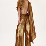 SS26-T-1009-42 raisa_vanessa bronze-metallic-jersey-cowl-neckline-backless-crop-top-with-asymmetrical-sleeves