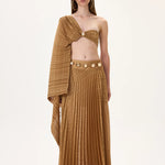 SS26-T-1011-34 raisa_vanessa pleated-chiffon-one-sleeved-crop-top-with-elasticated-back
