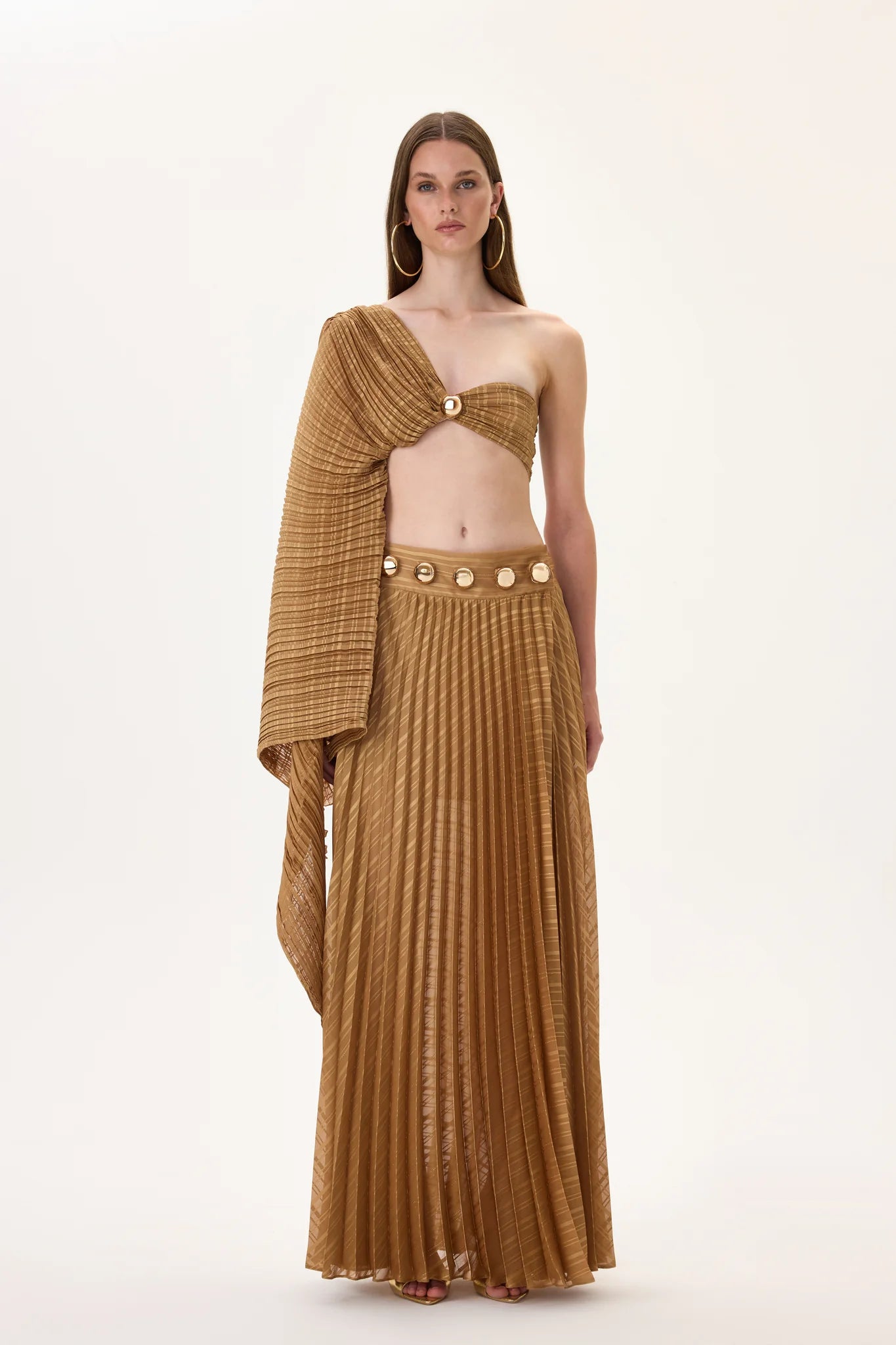 SS26-T-1011-34 raisa_vanessa pleated-chiffon-one-sleeved-crop-top-with-elasticated-back