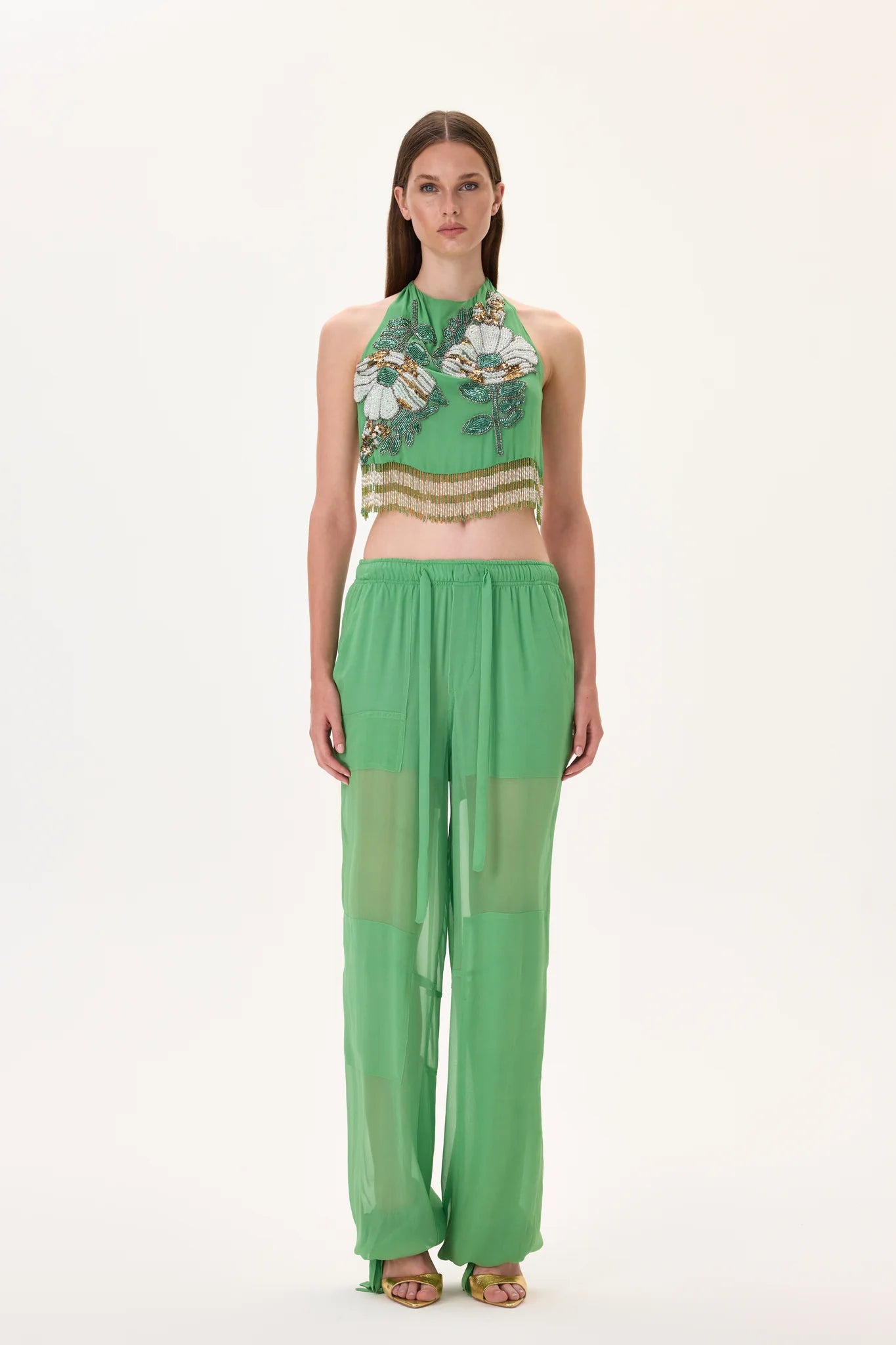 SS26-T-1030-34 raisa_vanessa chiffon-crystal-flower-appliqued-halter-neck-crop-top-with-hand-embroidered-beaded-fringes