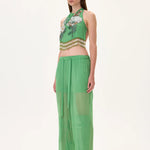 SS26-T-1030-36 raisa_vanessa chiffon-crystal-flower-appliqued-halter-neck-crop-top-with-hand-embroidered-beaded-fringes