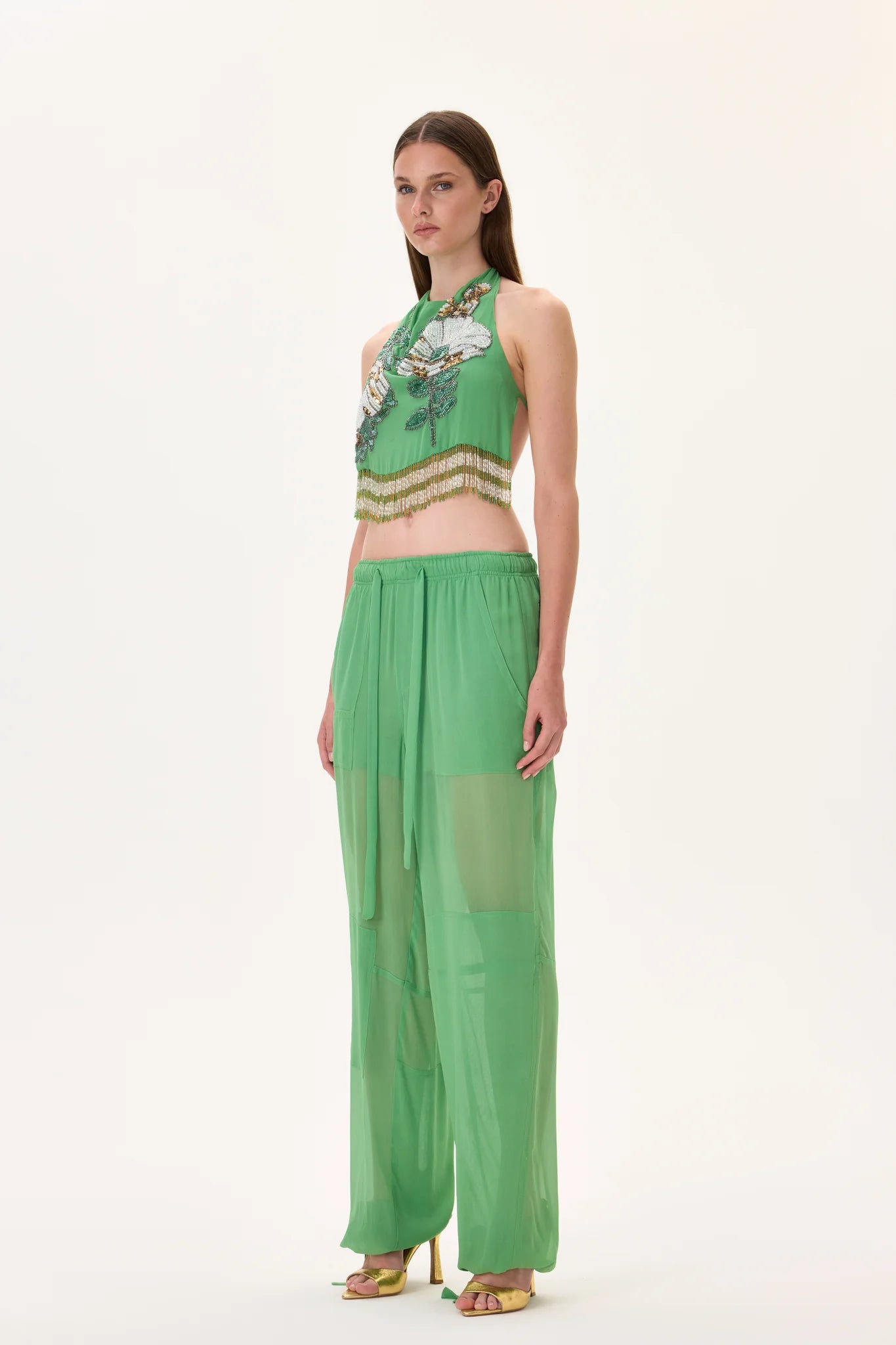 SS26-T-1030-36 raisa_vanessa chiffon-crystal-flower-appliqued-halter-neck-crop-top-with-hand-embroidered-beaded-fringes