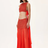 SS26-T-1031-36 raisa_vanessa vivid-pomegranate-pearl-crop-top-with-chiffon-tie-detail