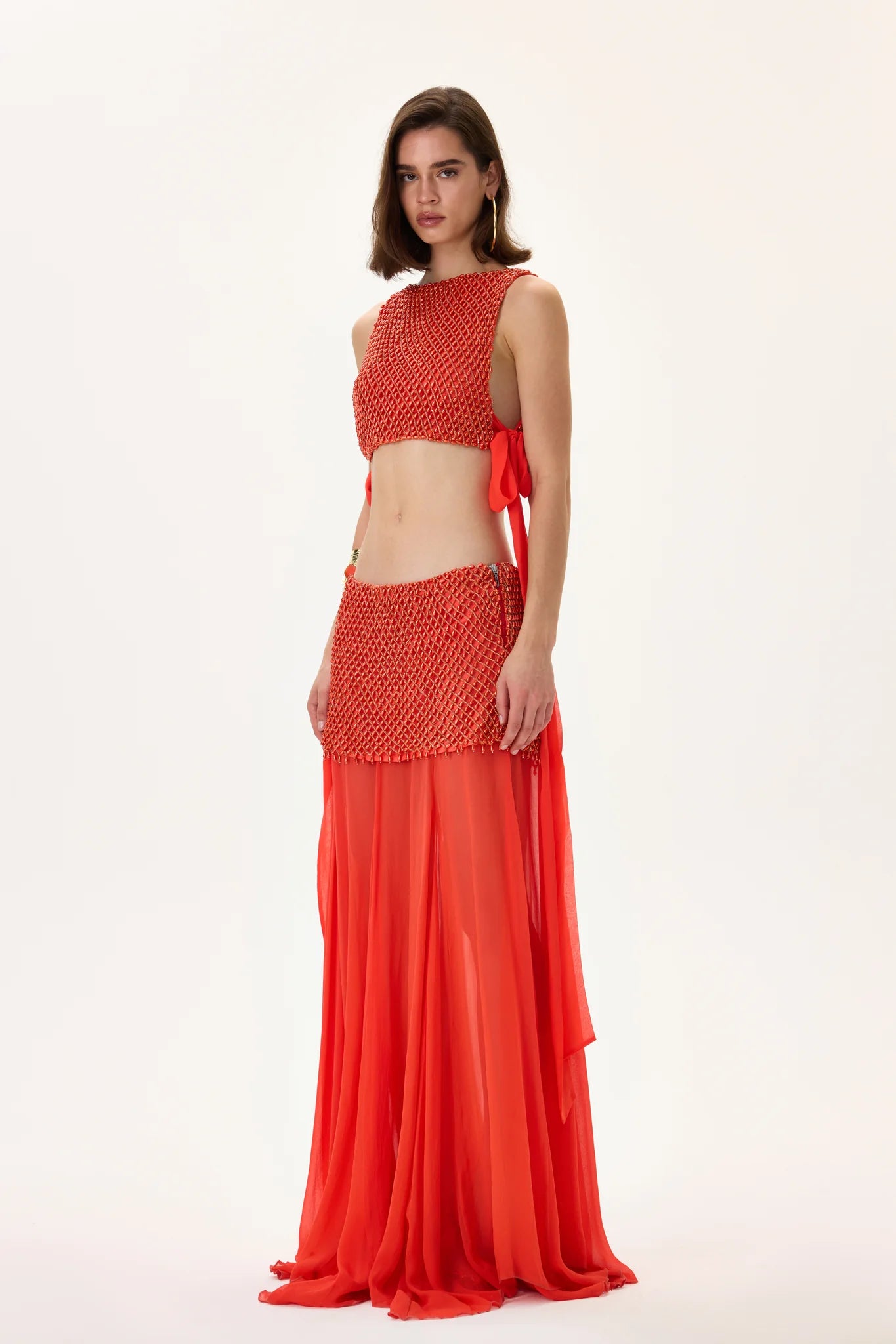 SS26-T-1031-36 raisa_vanessa vivid-pomegranate-pearl-crop-top-with-chiffon-tie-detail