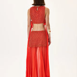 SS26-T-1031-38 raisa_vanessa vivid-pomegranate-pearl-crop-top-with-chiffon-tie-detail