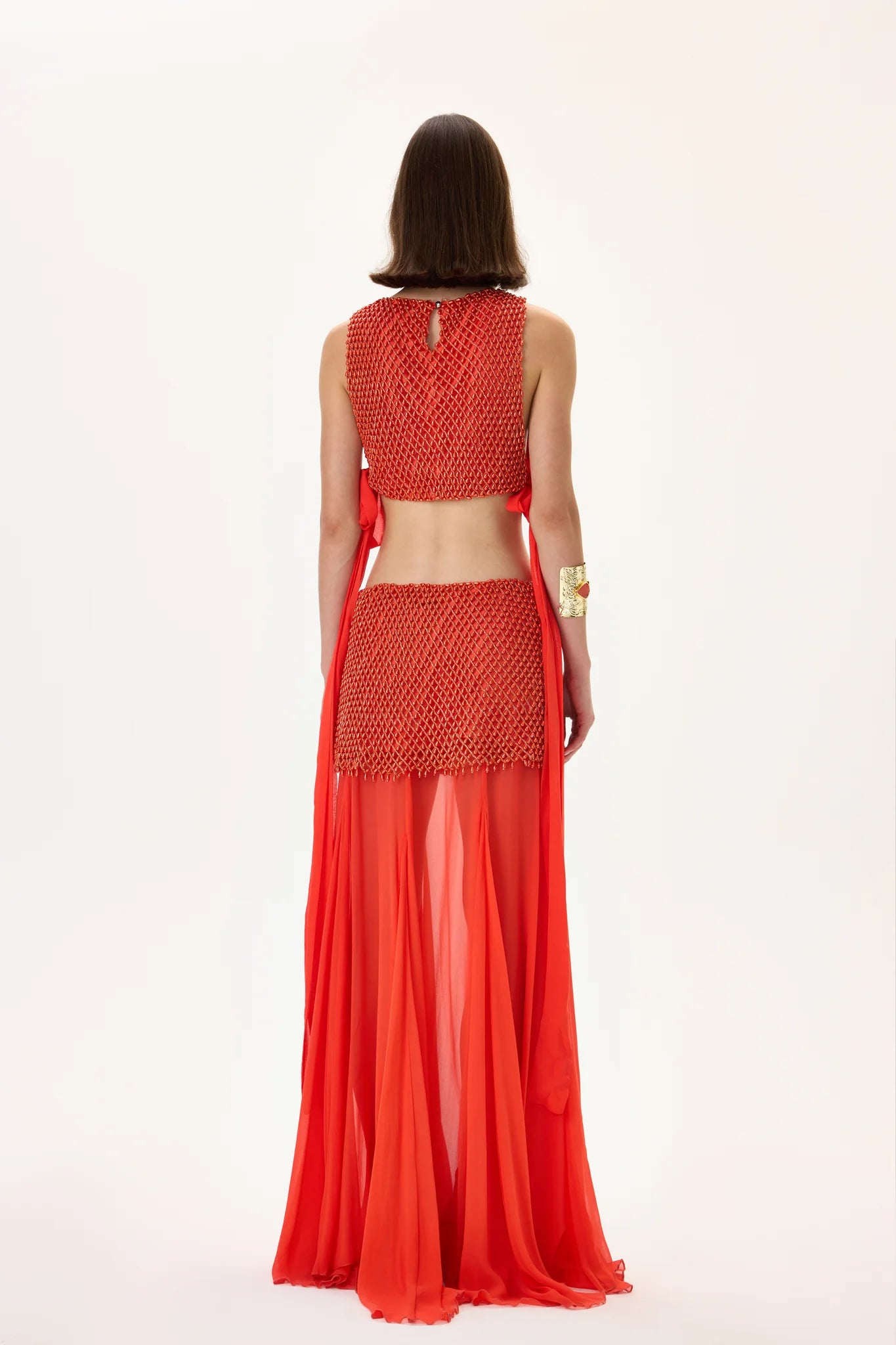 SS26-T-1031-38 raisa_vanessa vivid-pomegranate-pearl-crop-top-with-chiffon-tie-detail