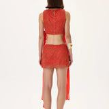 SS26-S-1020-38 raisa_vanessa vivid-pomegranate-pearl-mini-skirt