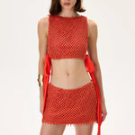 SS26-S-1020-40 raisa_vanessa vivid-pomegranate-pearl-mini-skirt