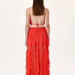 SS26-T-1032-38 raisa_vanessa vivid-pomegranate-chiffon-backless-top-with-gold-metal-beadings