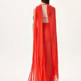 SS26-T-1033-38 raisa_vanessa vivid-pomegranate-chiffon-one-shouldered-cape-top
