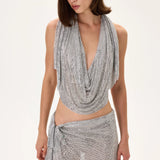 SS26-T-1036-40 raisa_vanessa metallic-silver-armor-cowl-neckline-top