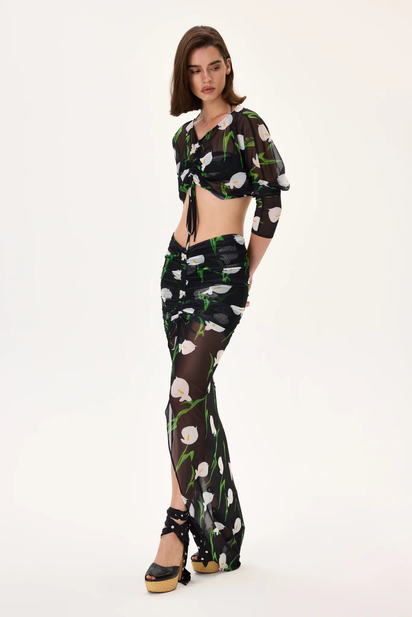 SS26-S-1032-36 raisa_vanessa flower-patterned-gathered-chiffon-skirt-with-front-slit