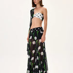 SS26-T-1043-36 raisa_vanessa one-sleeved-half-polka-dot-half-flower-printed-chiffon-top