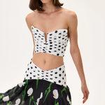 SS26-T-1044-40 raisa_vanessa white-polka-dot-draped-corset-top