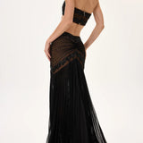 SS26-S-1036-40 raisa_vanessa black-pleated-chiffon-skirt-with-beaded-leaf-motive-strips-and-fully-embroidered-flower