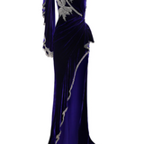 One-shoulder Velvet Maxi Dress