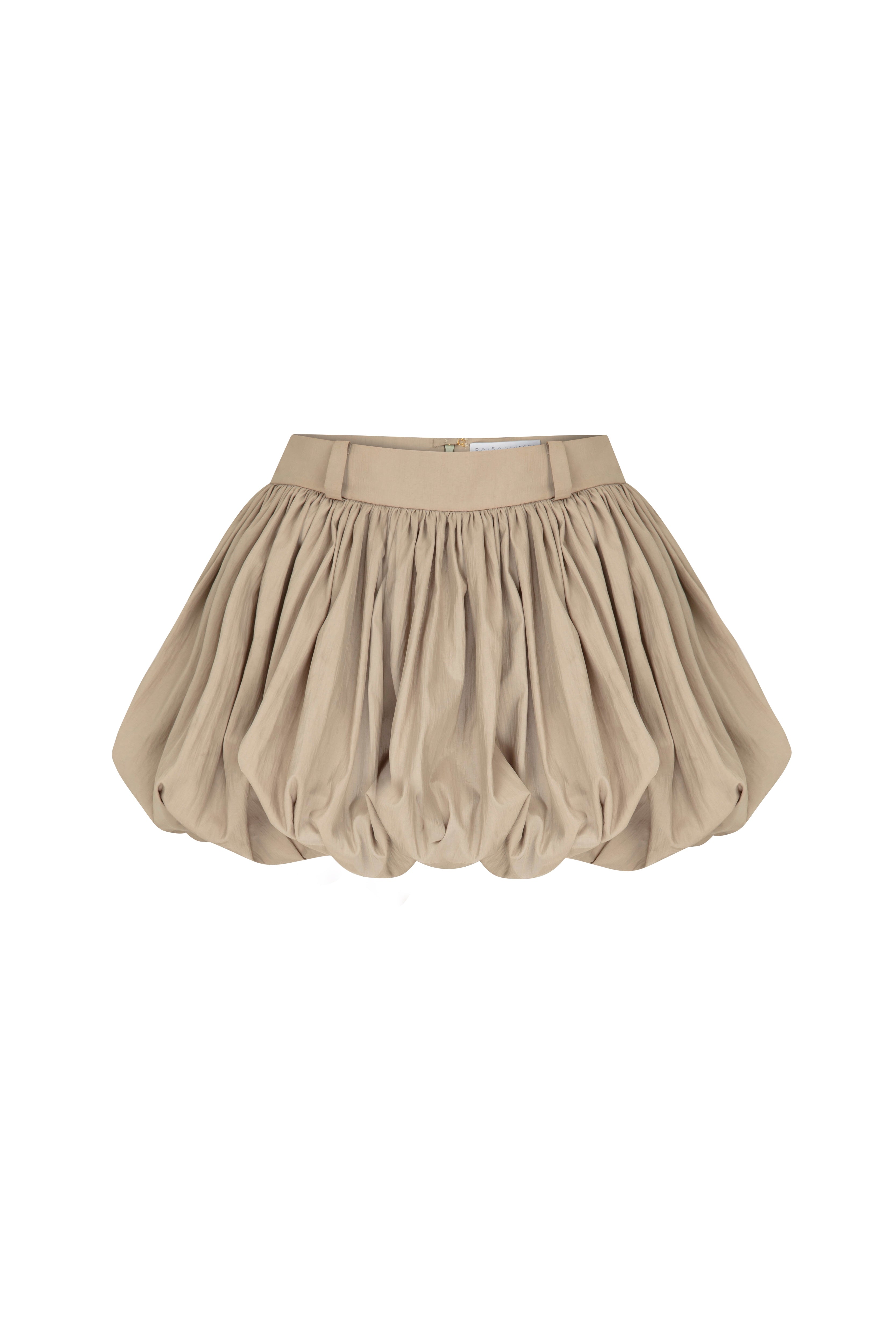Beige Linen Puffy Mini Skirt – RAISA VANESSA INT