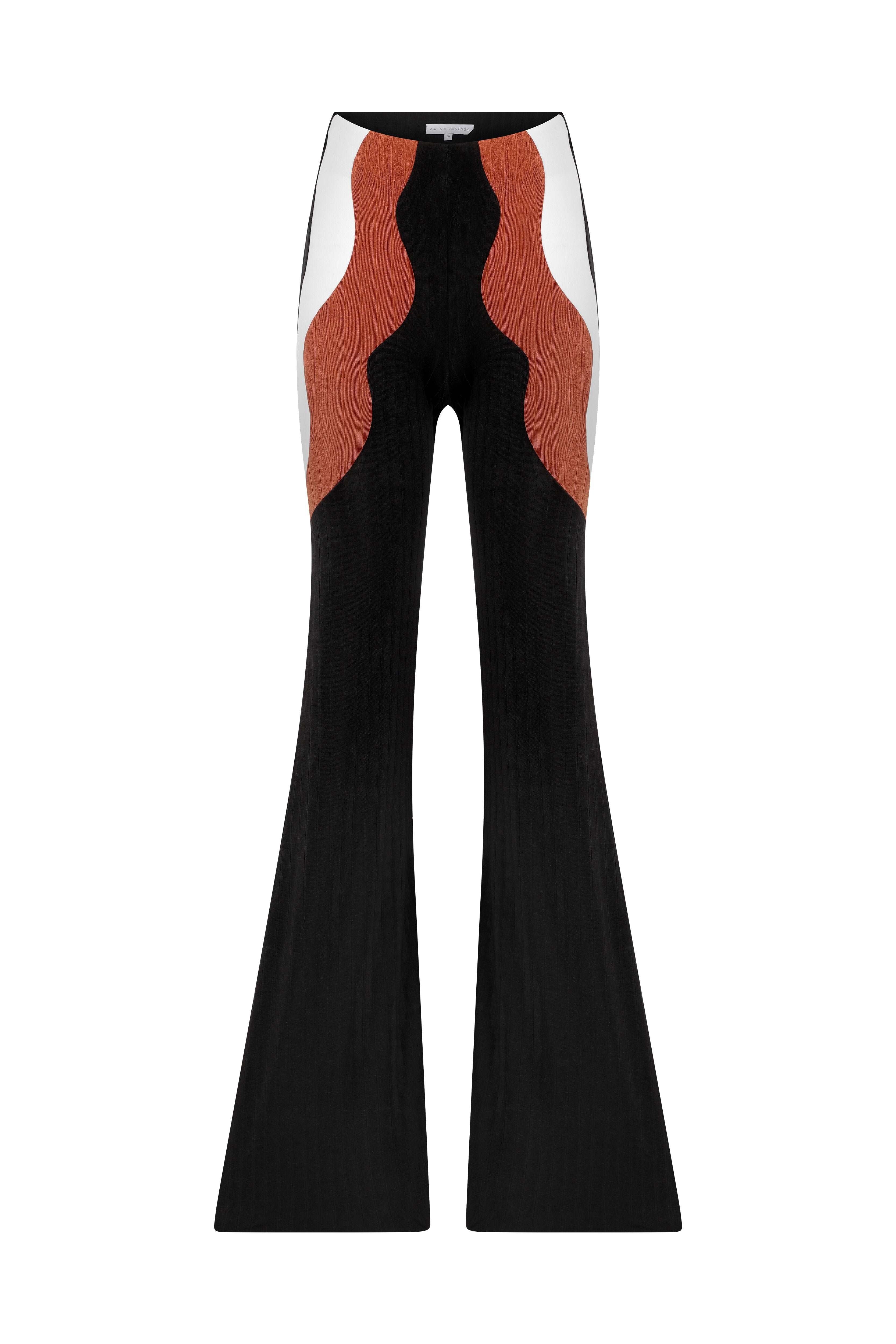 African Colour Blocked Wide Leg Pants