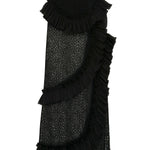 Black Maxi Skirt With Ruffle And Lace Details