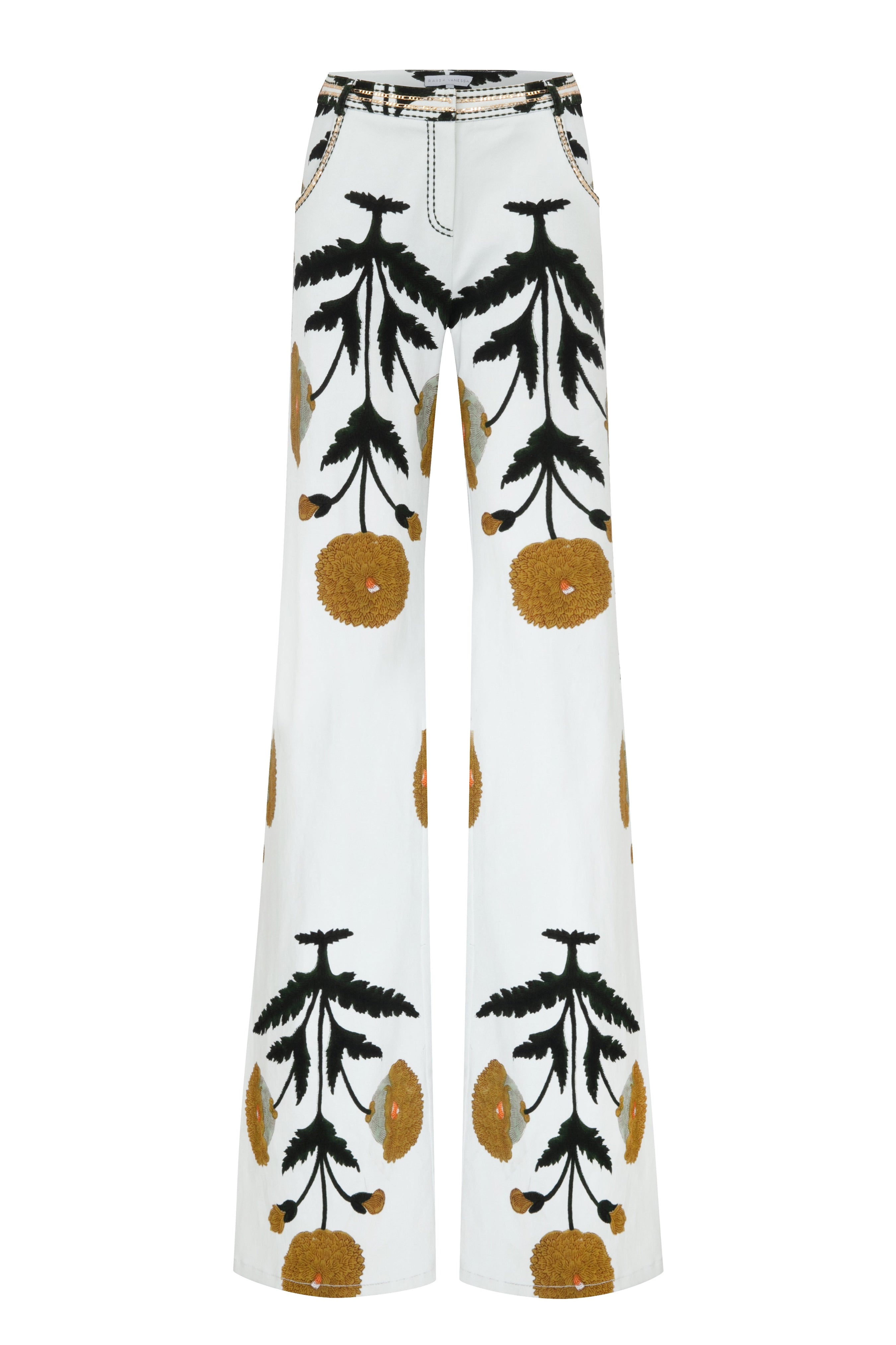 Printed Pants Without Gold Chain Details