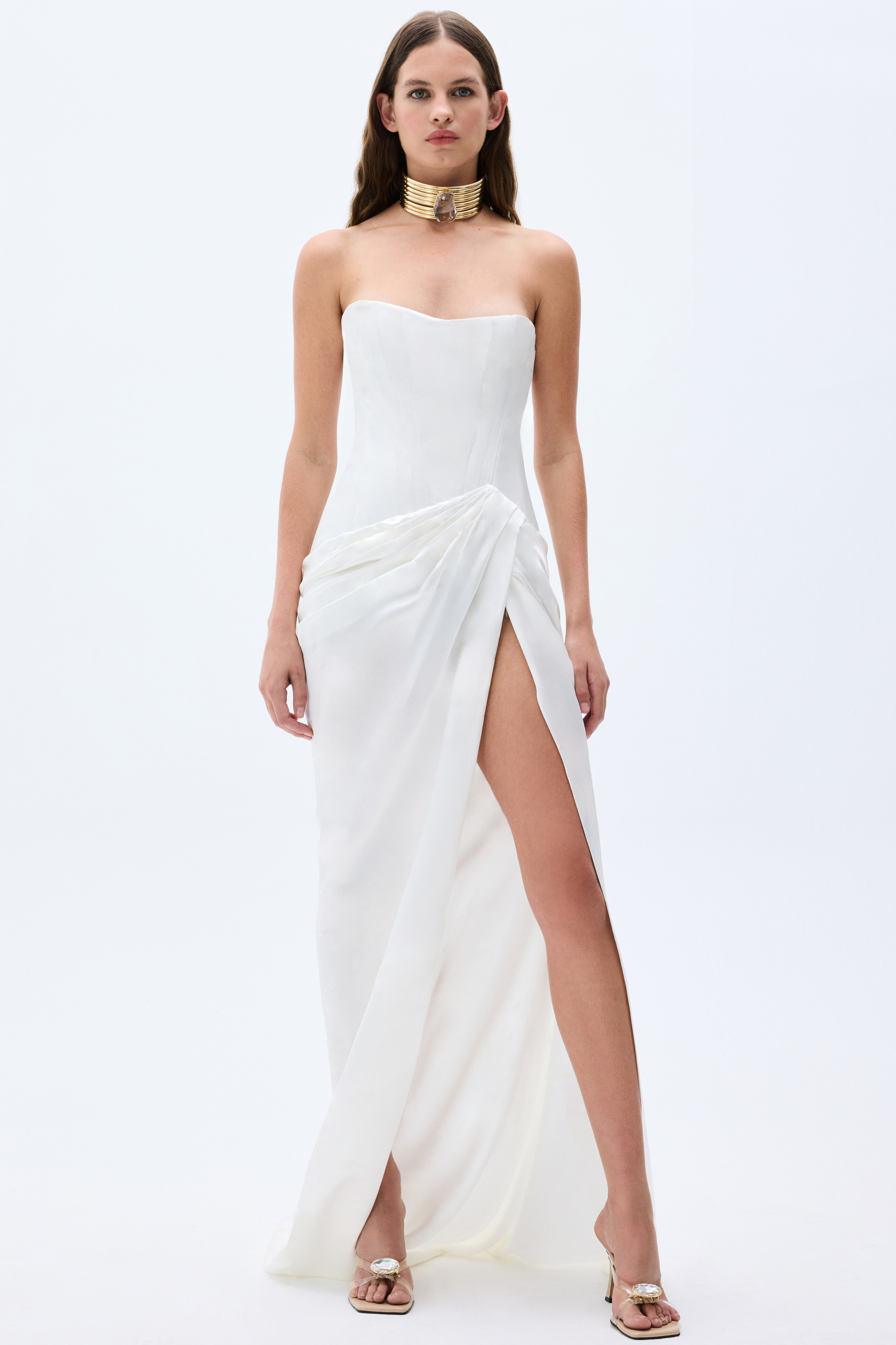 Satin Strapless Corset Detailed Evening Dress – RAISA VANESSA INT