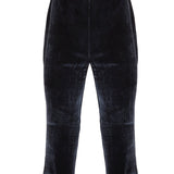 Anthracite Velvet Cross-Front Flared Jumpsuit