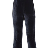 Anthracite Velvet Cross-Front Flared Jumpsuit