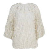 Ivory Shimmering Feather Mini Dress