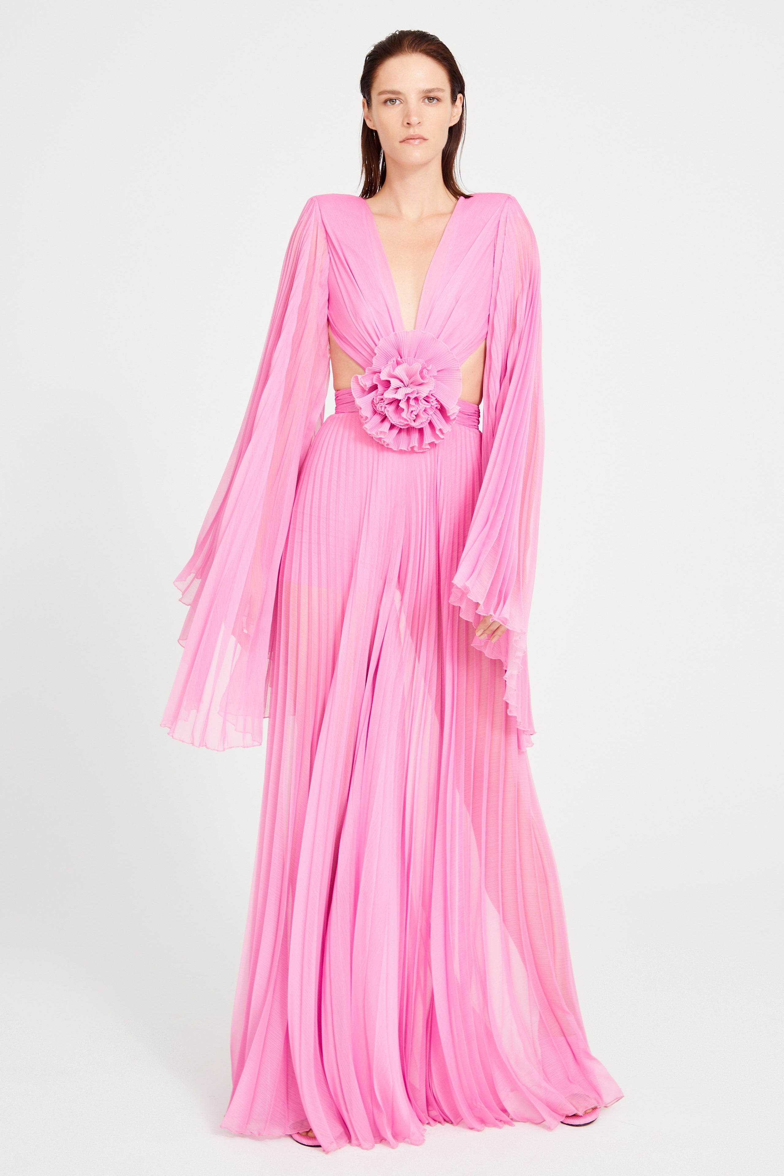 Maxi Dress With Cut Out And Flower Details RAISA VANESSA INT Maxi Dress With Cut Out And Flower Details RAISA VANESSA INT