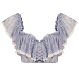 Lace Bustier with Ruffles