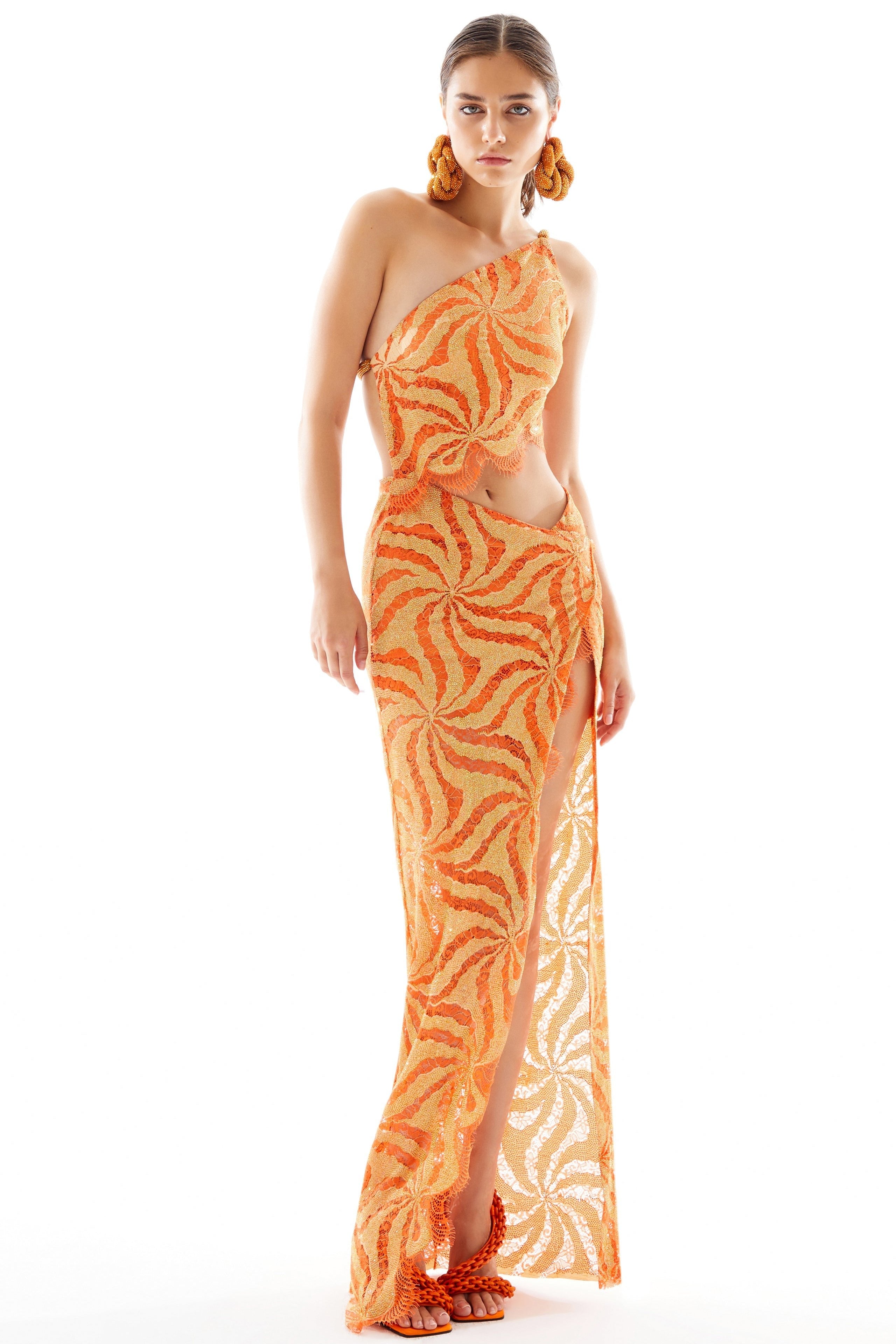 midi dress one sleeve One Shoulder Midi Dress (Style Pantry)